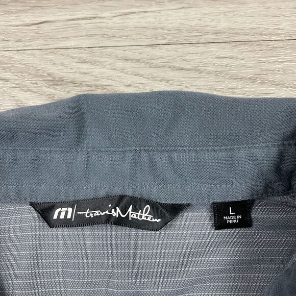 Travis Mathew Polo Shirt Mens Large Gray Golf Short Sleeve - Picture 6 of 13